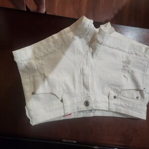 Celebrity Pink White Jean Shorts